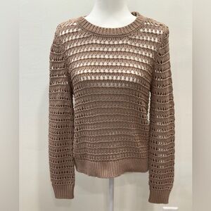 Halogen Beige Crochet Sweater Small - NWOT